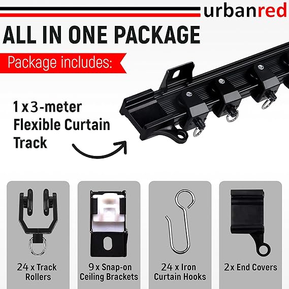 3M Flexible Curtain Track-Black