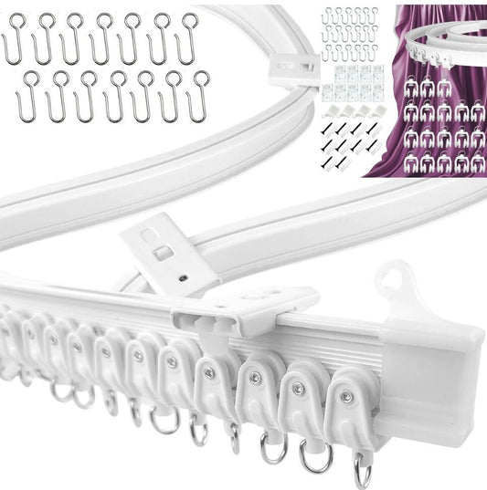 5M Flexible Curtain Track White – Easy DIY Install + FREE Accessories Kit