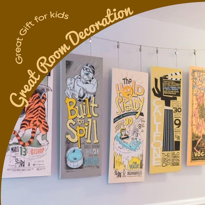 5M Adjustable Wire Art Display Track – Perfect for Kids' Art Walls, Picture Hanging, and Artwork – Photos and Art Hanging System with 24 Clips